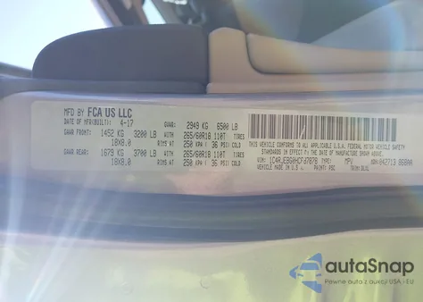 2017 Jeep Grand Cherokee Limited 4X2 z USA, uszkodzony, nr VIN 1C4RJEBG0HC887878